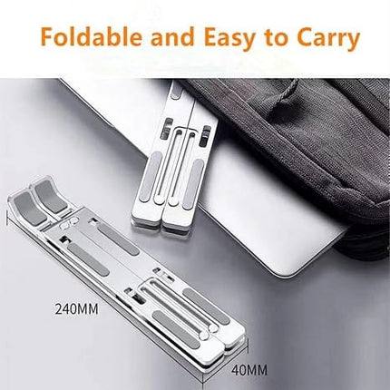 Laptop Stand for Desk, Adjustable Laptop Riser Abs+Silicone Foldable Portable Laptop Holder, Ventilated Cooling Notebook Stand for 10-15.6” Laptops