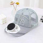 Solar Powered Charge Fan Baseball Cap Adults Summer Outdoor Sun Shading Breathable Duck Tongue Mesh Cap Men Women Mz130